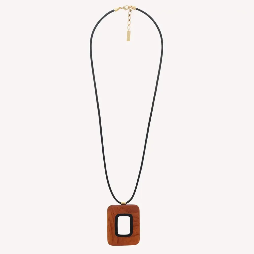 Jewelry - Long necklace with rectangle pendant - Cannelle - NATURE BIJOUX