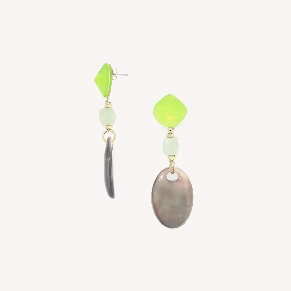 Jewelry - Post earrings with facetted jade - Combava - NATURE BIJOUX