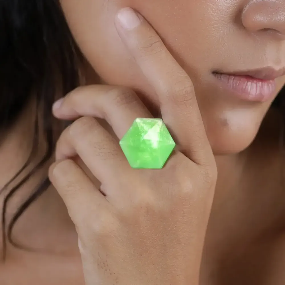 Jewelry - Adjustable small ring (lime green) - Combava - NATURE BIJOUX