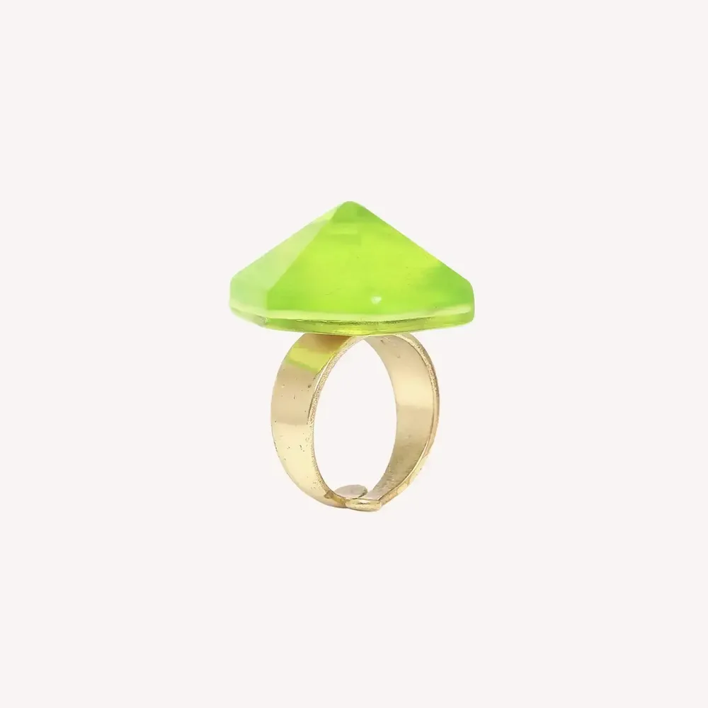 Jewelry - Adjustable small ring (lime green) - Combava - NATURE BIJOUX