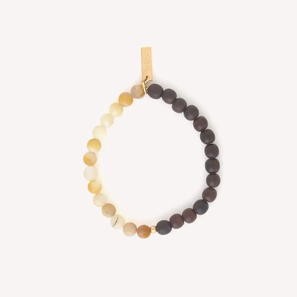 Jewelry - Stretch bracelet robles and yellow MOP - Fioria - NATURE BIJOUX