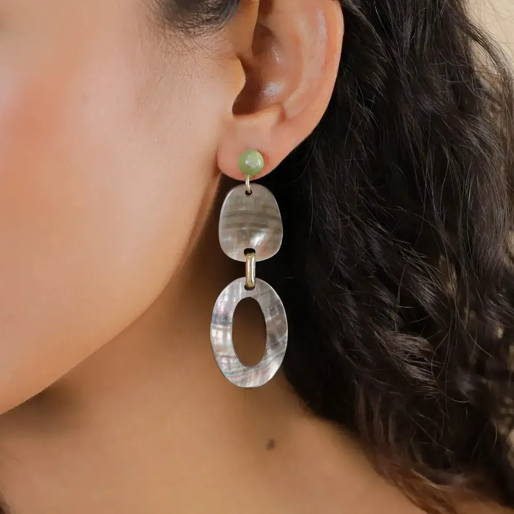 Jewelry - Post earrings with fluorite bead top - Fluorite - NATURE BIJOUX