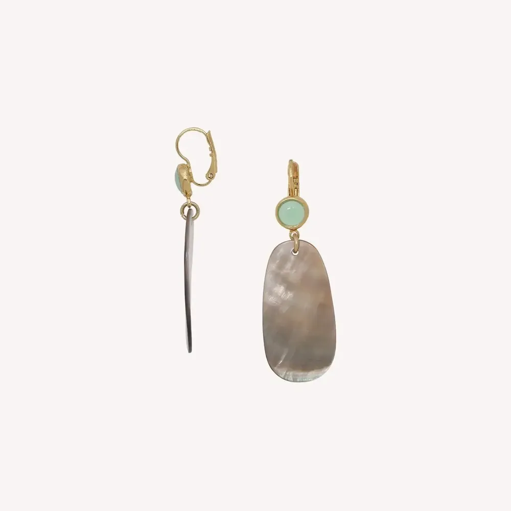 Jewelry - Black lip french hook earrings - Fluorite - NATURE BIJOUX