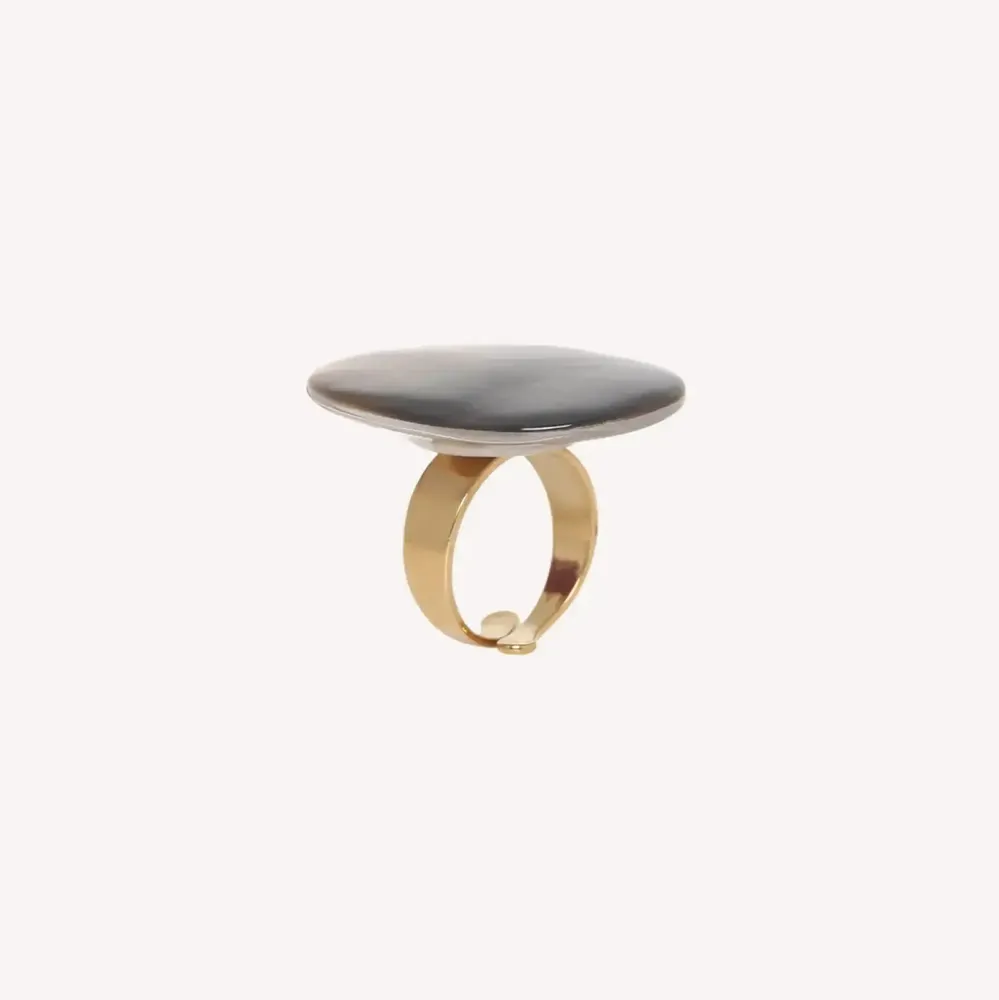 Jewelry - Adjustable black lip ring - Fluorite - NATURE BIJOUX