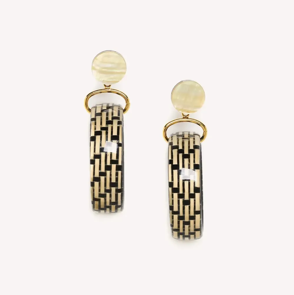 Jewelry - Giant ring post earrings - Madam Bogolan - NATURE BIJOUX