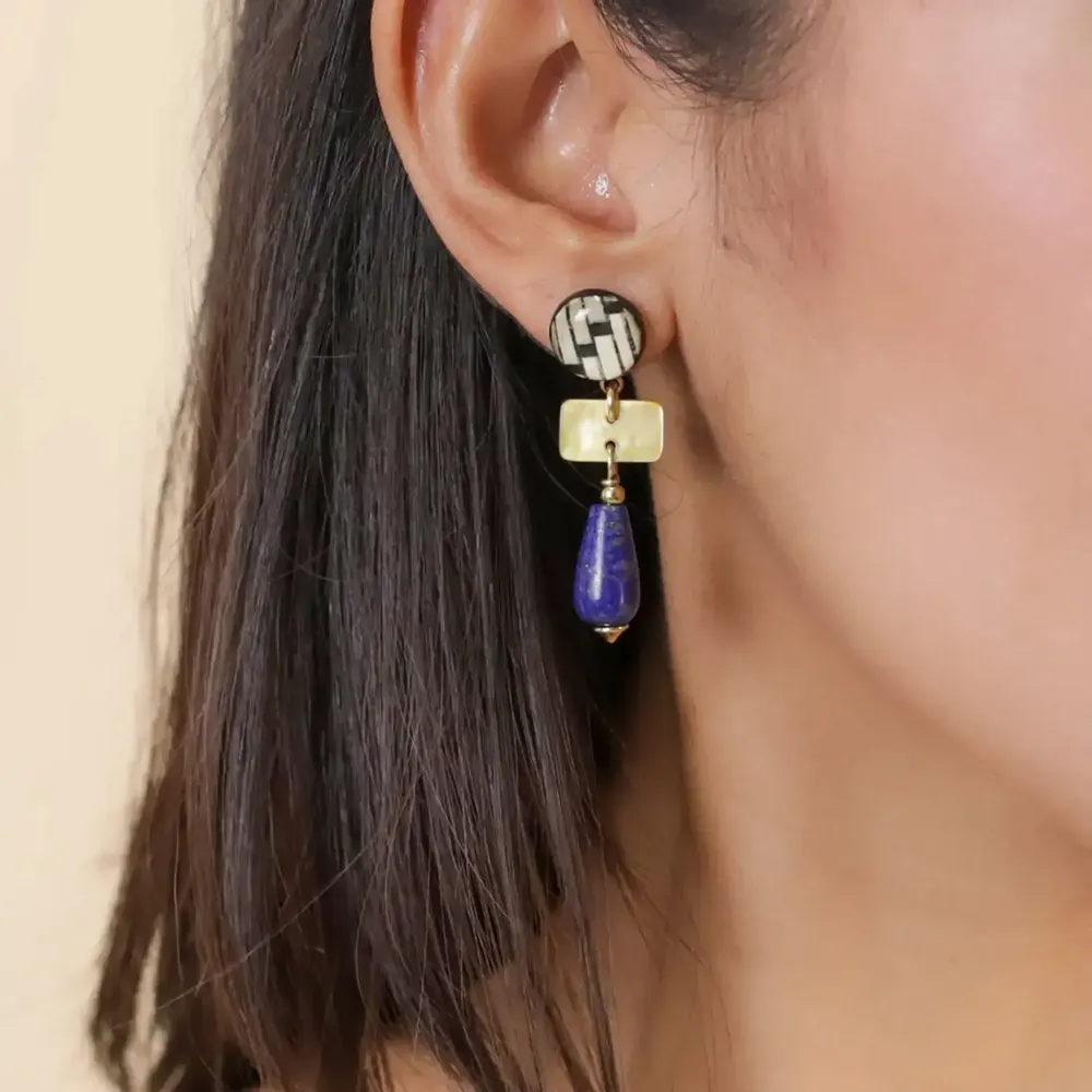 Jewelry - Small drop earrings - Madam Bogolan - NATURE BIJOUX