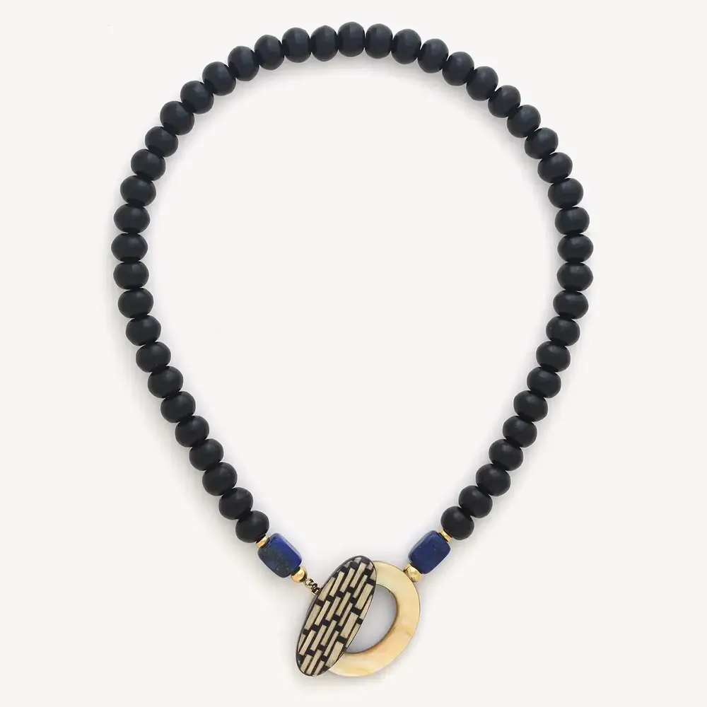 Jewelry - Short necklace with front lock - Madam Bogolan - NATURE BIJOUX