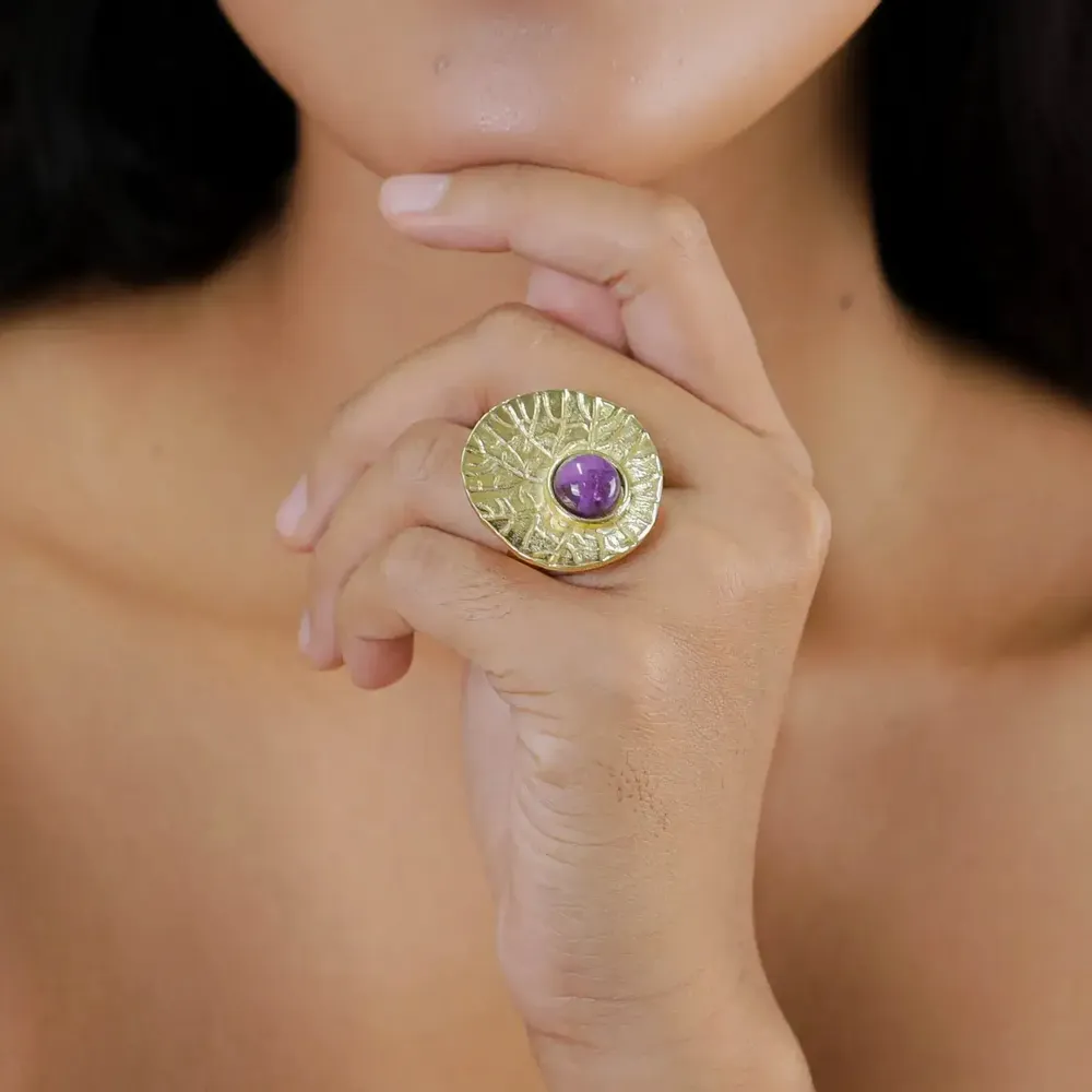 Bijoux - Bague ajustable améthyste - Minerama - NATURE BIJOUX