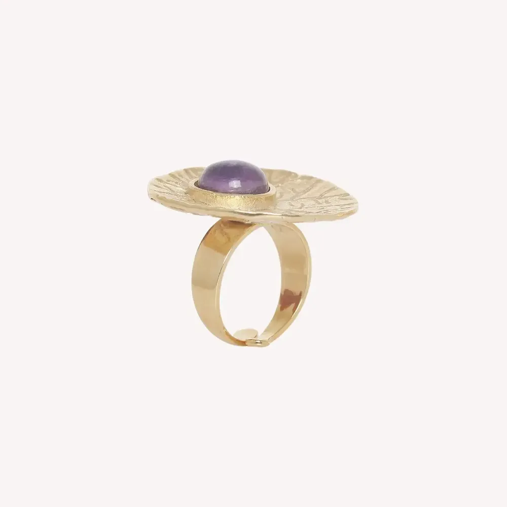 Bijoux - Bague ajustable améthyste - Minerama - NATURE BIJOUX