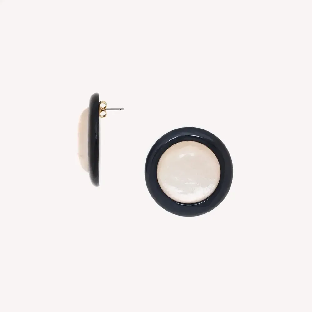 Bijoux - Boucles d'oreilles poussoir rondes - Saint Honore - NATURE BIJOUX