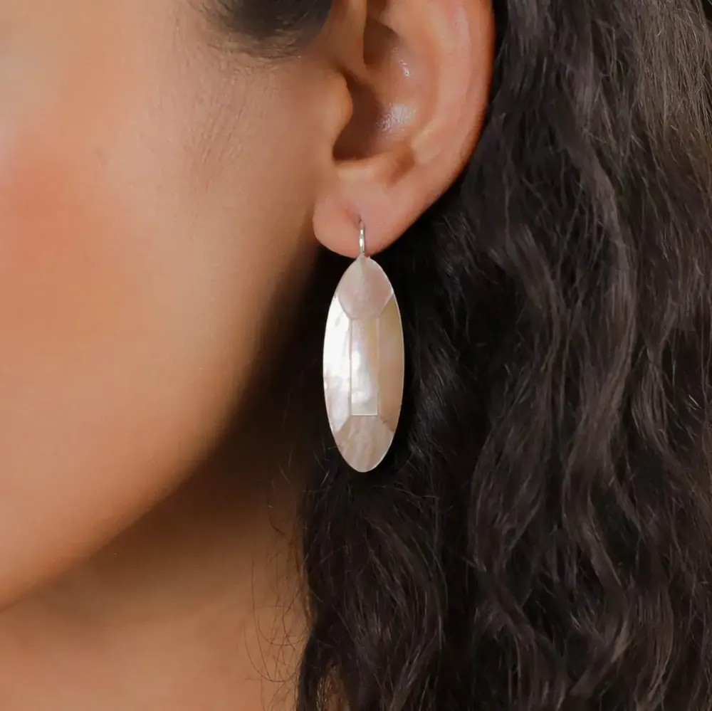 Jewelry - Brown lip facetted french hook earrings - Skala - NATURE BIJOUX