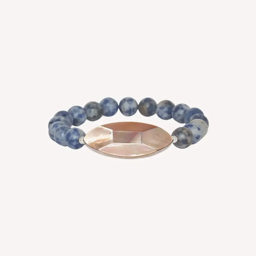 Jewelry - Stretch bracelet with faceted browlip element - Skala - NATURE BIJOUX