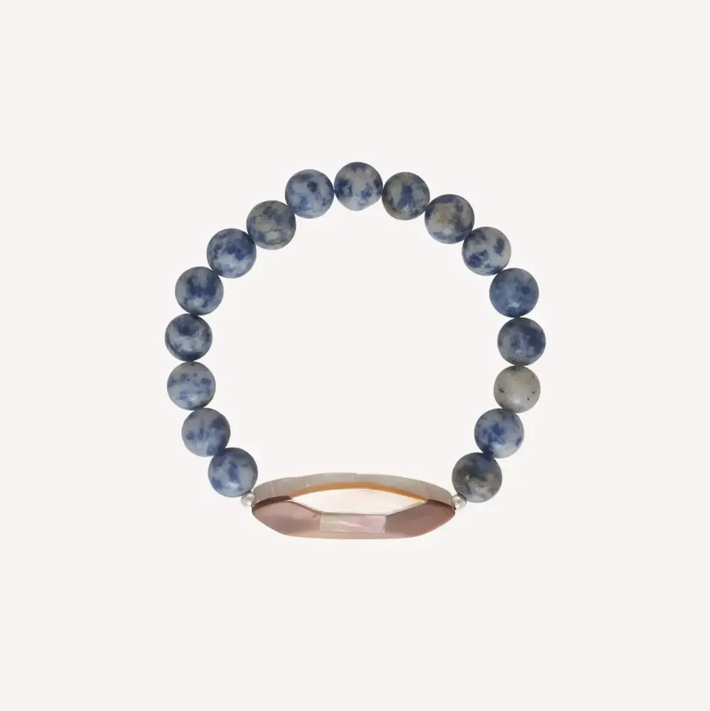 Jewelry - Stretch bracelet with faceted browlip element - Skala - NATURE BIJOUX