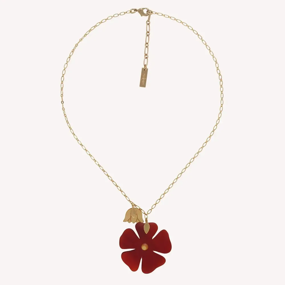 Jewelry - Red flower pendant necklace - Son Jardin - NATURE BIJOUX