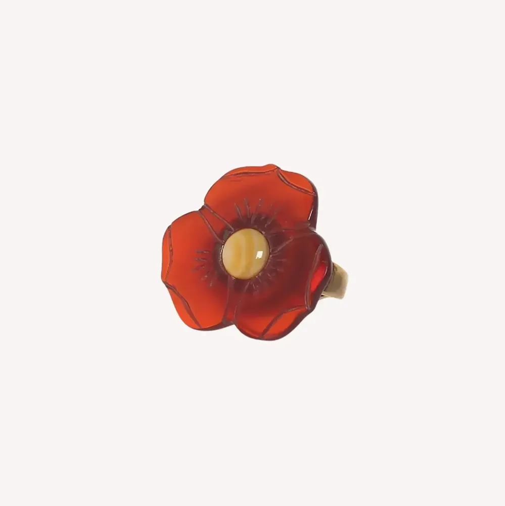 Jewelry - Adjustable small red flower ring - Son Jardin - NATURE BIJOUX