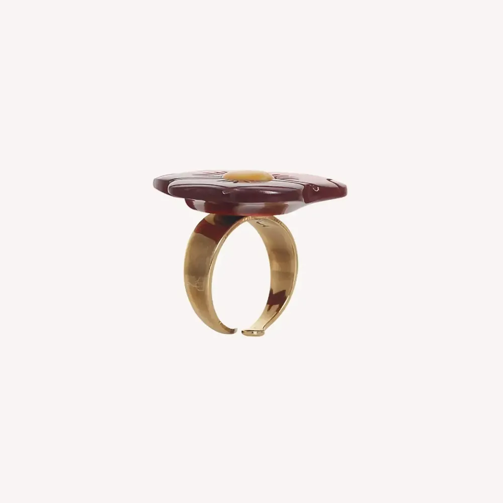 Jewelry - Adjustable small red flower ring - Son Jardin - NATURE BIJOUX