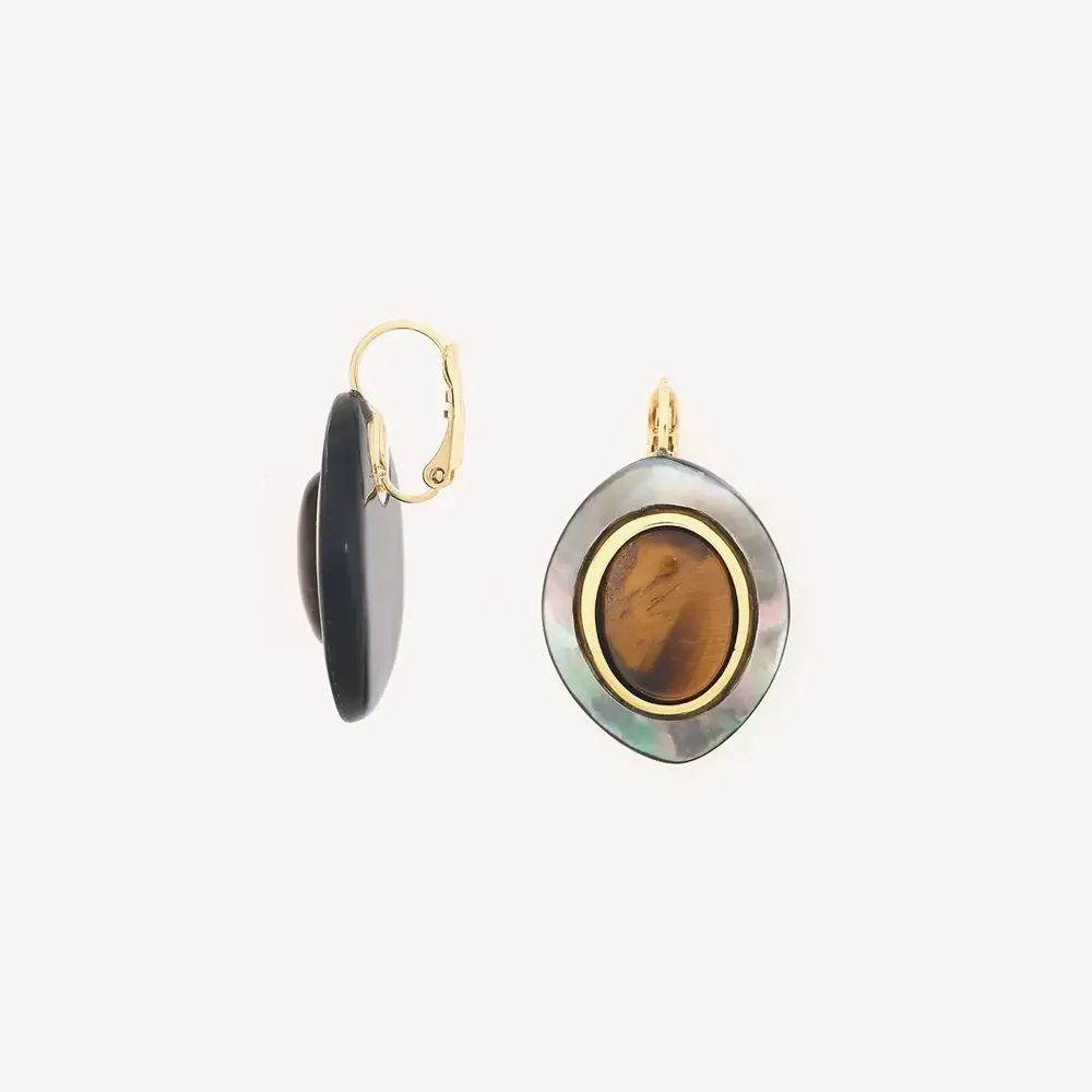 Jewelry - Simple french hook earrings - Zebra - NATURE BIJOUX