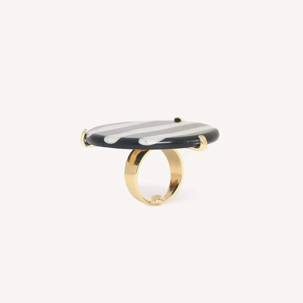 Jewelry - Big adjustable ring - Zebra - NATURE BIJOUX
