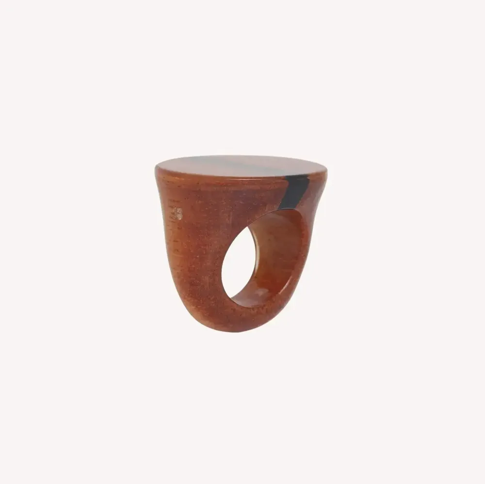 Jewelry - Bayong wood round ring T58 - Cannelle - NATURE BIJOUX