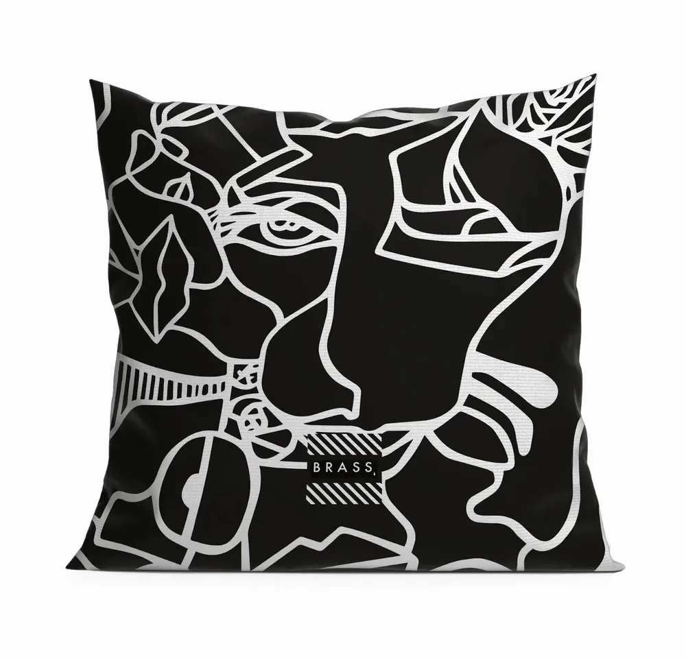 Garden textiles - Black Koseka Outdoor Cushion 60 x 60 - Design by BRASS - ARTDECORIS