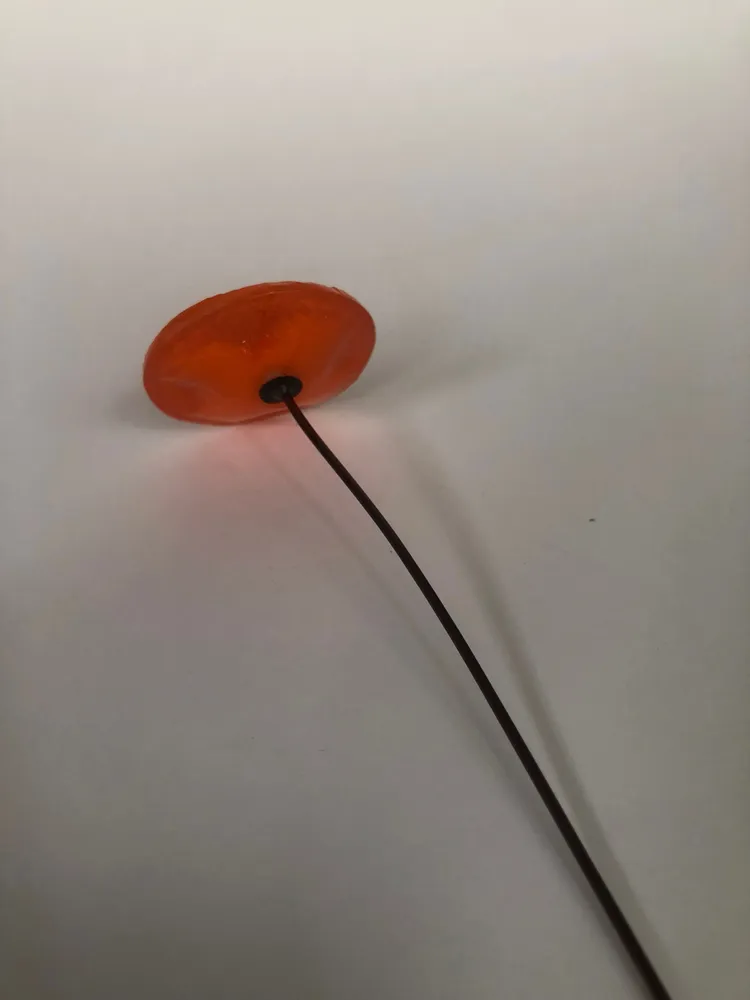 Floral decoration - Small Glass Flower For Outside In Orange On Flexible Stem - CARNEOL GLASS