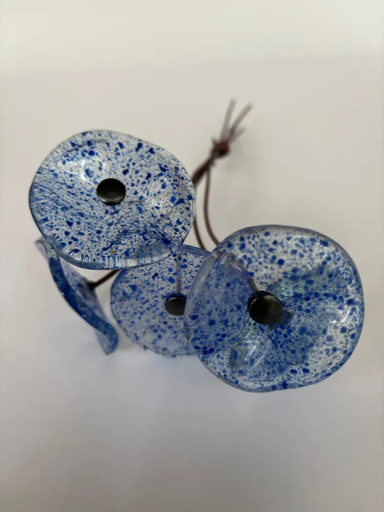 Floral decoration - Glass Flower For Outside In Transparent-D.Blu-L.Blue, flexi - CARNEOL GLASS