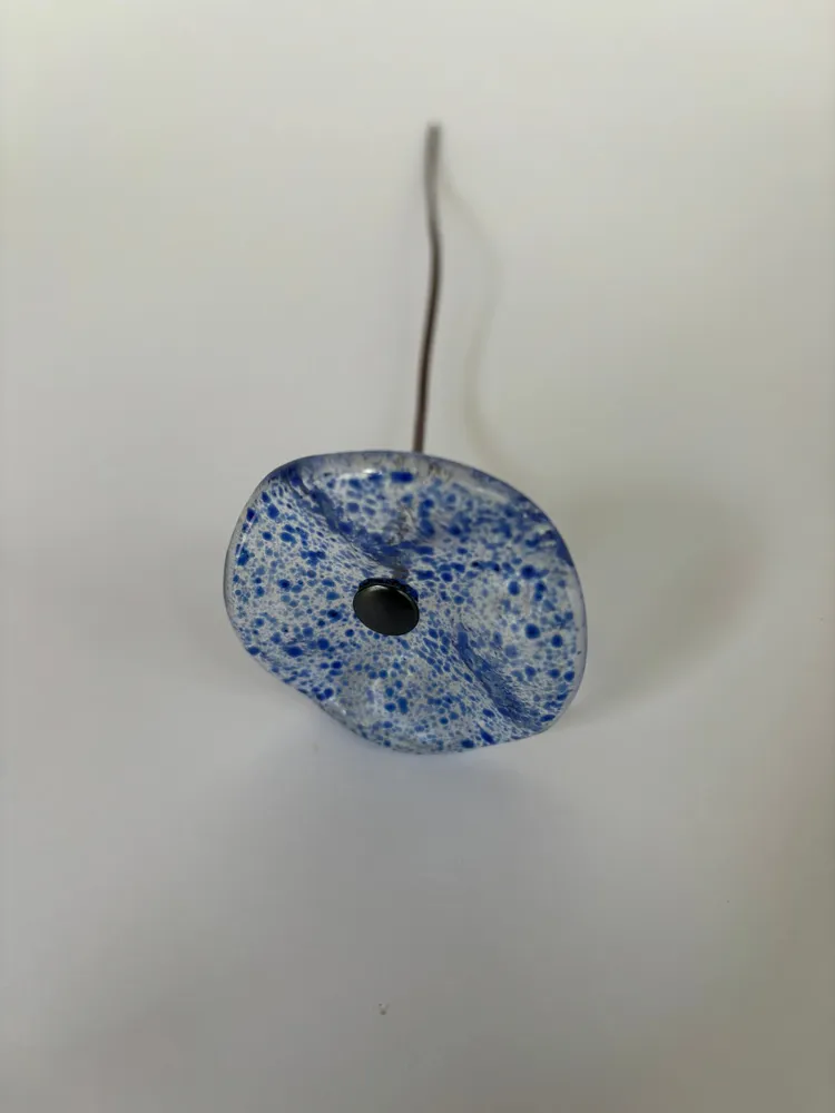 Floral decoration - Glass Flower For Outside In Transparent-D.Blu-L.Blue, flexi - CARNEOL GLASS