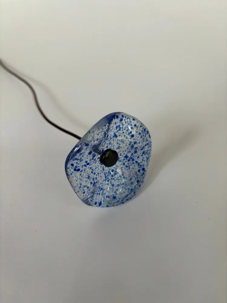 Floral decoration - Glass Flower For Outside In Transparent-D.Blu-L.Blue, flexi - CARNEOL GLASS