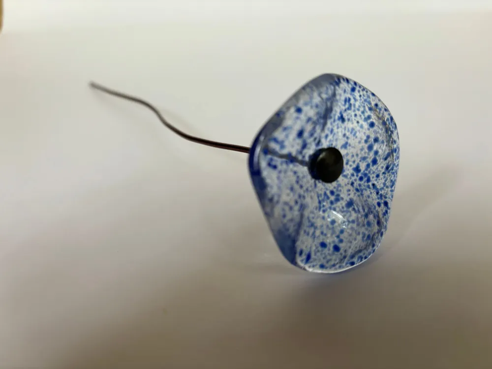 Floral decoration - Glass Flower For Outside In Transparent-D.Blu-L.Blue, flexi - CARNEOL GLASS