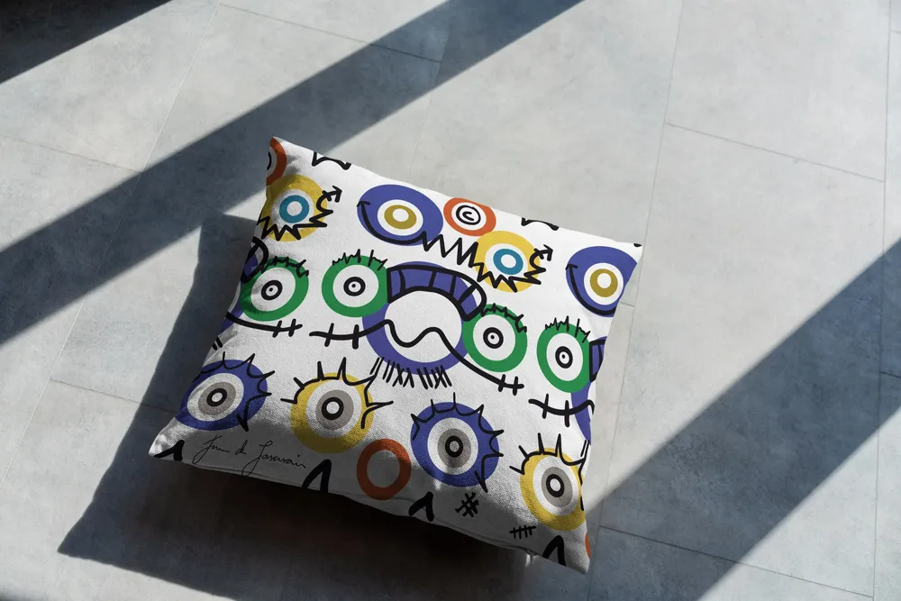 Tissus pour extérieurs - Coussin d'extérieur Ojitos 60 x 60 - Design by Juan de Lascurain - ARTDECORIS