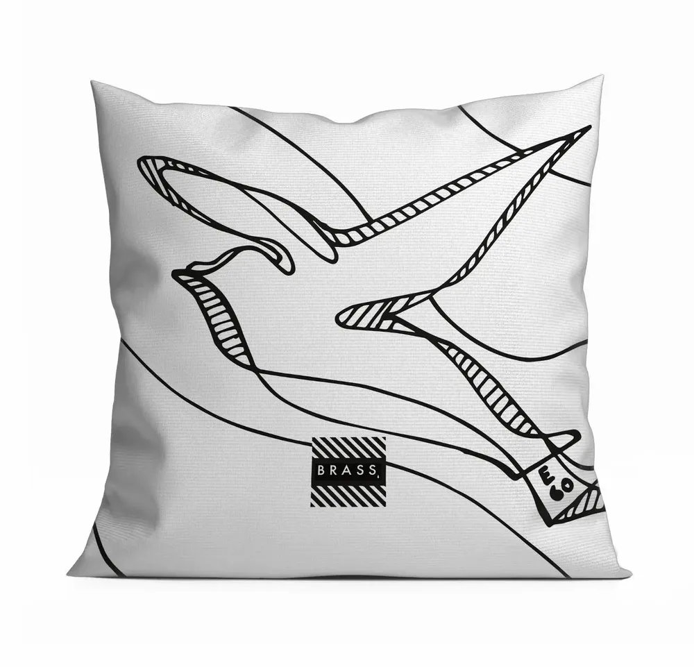 Garden textiles - White Colombes 45 x 45 outdoor cushion - Design by BRASS - ARTDECORIS