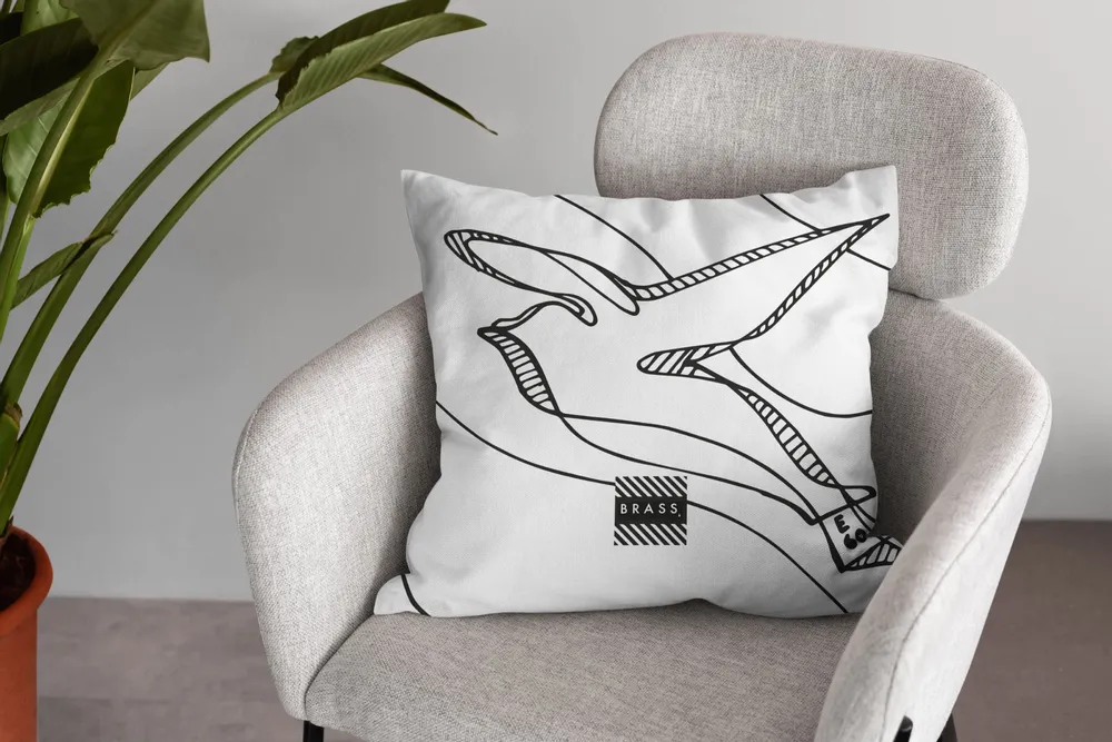 Garden textiles - White Colombes 45 x 45 outdoor cushion - Design by BRASS - ARTDECORIS