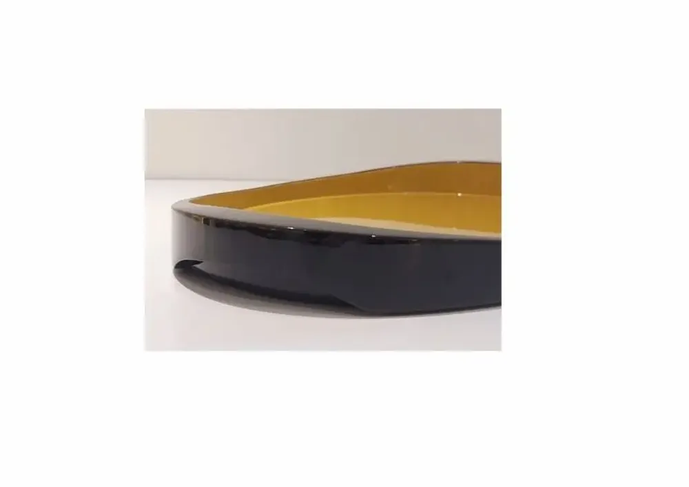 Plateaux - INES - Plateau ovale en laque bicolore - MAI HOME DECOR PTE LIMITED