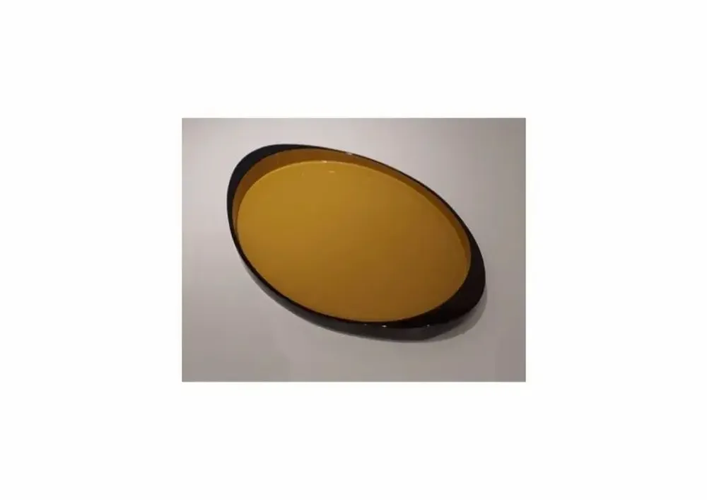 Plateaux - INES - Plateau ovale en laque bicolore - MAI HOME DECOR PTE LIMITED