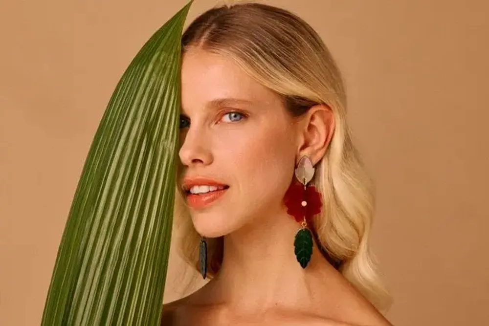 Bijoux - Boucles d'oreilles poussoir 3 éléments grand modèle - Son Jardin - NATURE BIJOUX