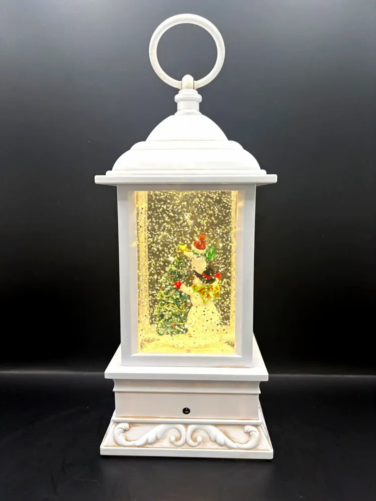 Other Christmas decorations - White Christmas LED Lantern with Snowman & Tree - BLUE STAR B.V.