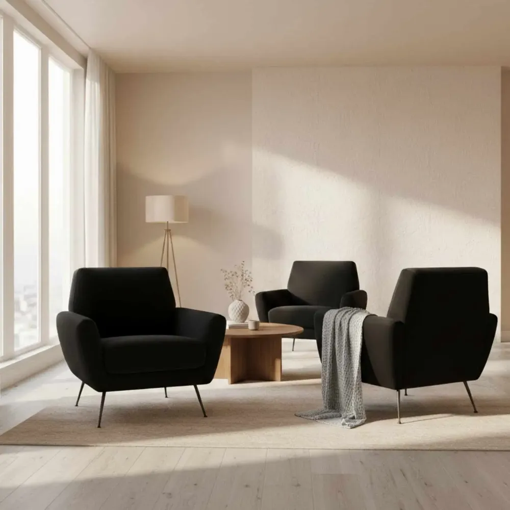 Lounge chairs for hospitalities & contracts - Diamond Contemporain Black | Armchair - CREARTE COLLECTIONS