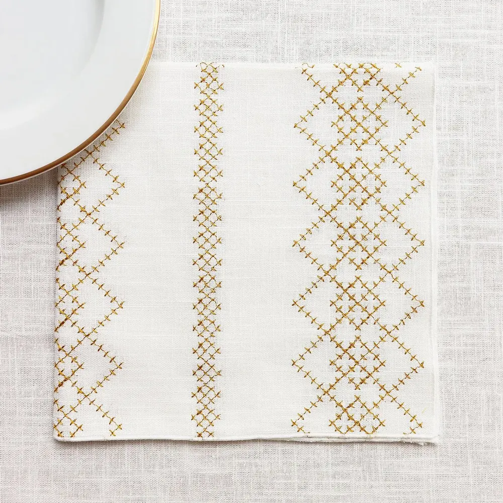 Table linen - Linen Napkin | LOSANGA Gold - GIARDINO SEGRETO