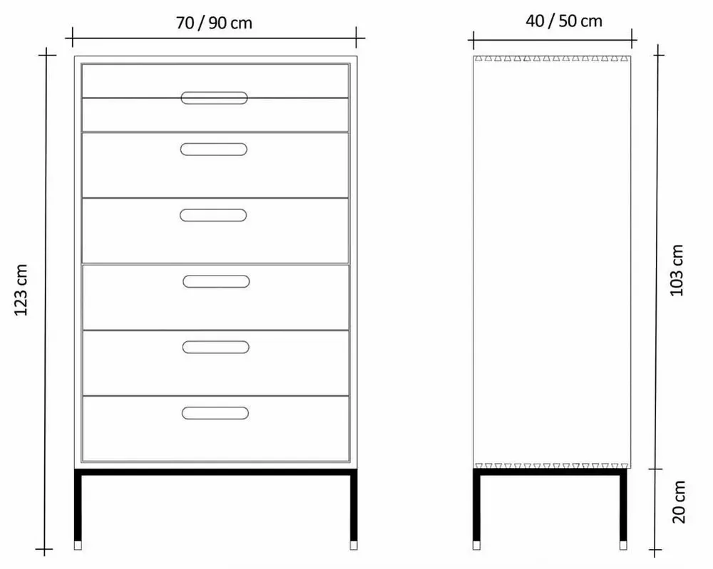 Chests of drawers - Made-to-measure Chest of drawers model Cosmopol. 7 drawers - JL STUDIO