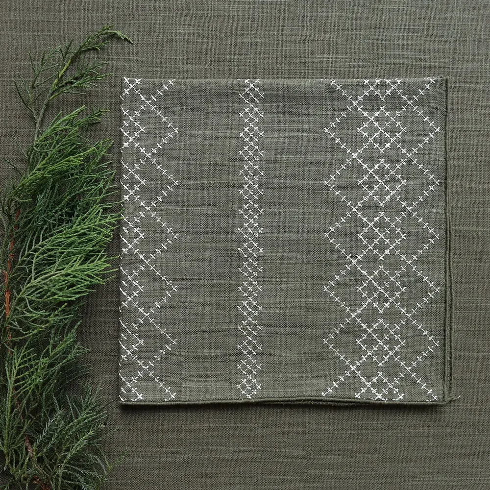 Table linen - Linen Napkin | LOSANGA Forest green - GIARDINO SEGRETO