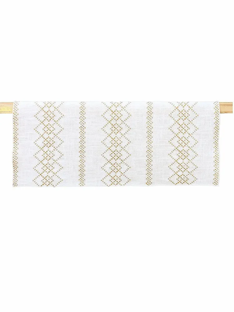 Table linen - Linen Table Runner | LOSANGA Gold - GIARDINO SEGRETO