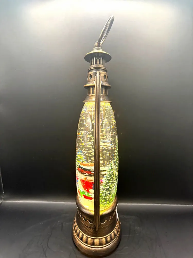 Other Christmas decorations - Christmas LED Bronze Lantern – Snowman Family in Forest, Music - BLUE STAR B.V.