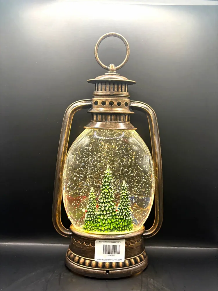 Other Christmas decorations - Christmas LED Bronze Lantern – Snowman Family in Forest, Music - BLUE STAR B.V.