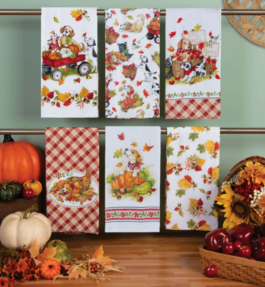 Design textile et surface - série linge de cuisine Fall puppies - KARENA INTERNATIONAL