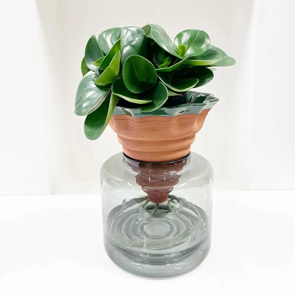 Vases - Nomade ÉMAILLÉ – le vase autonome EN TERRE CUITE 3D - COMMON PLACE YOUR URBAN JUNGLE
