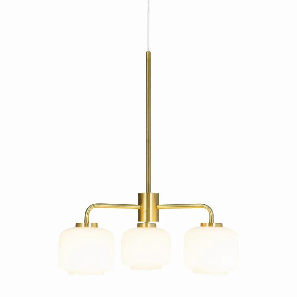Plafonniers - Lustre Arp opale/laiton à 3 bras - DYBERG LARSEN