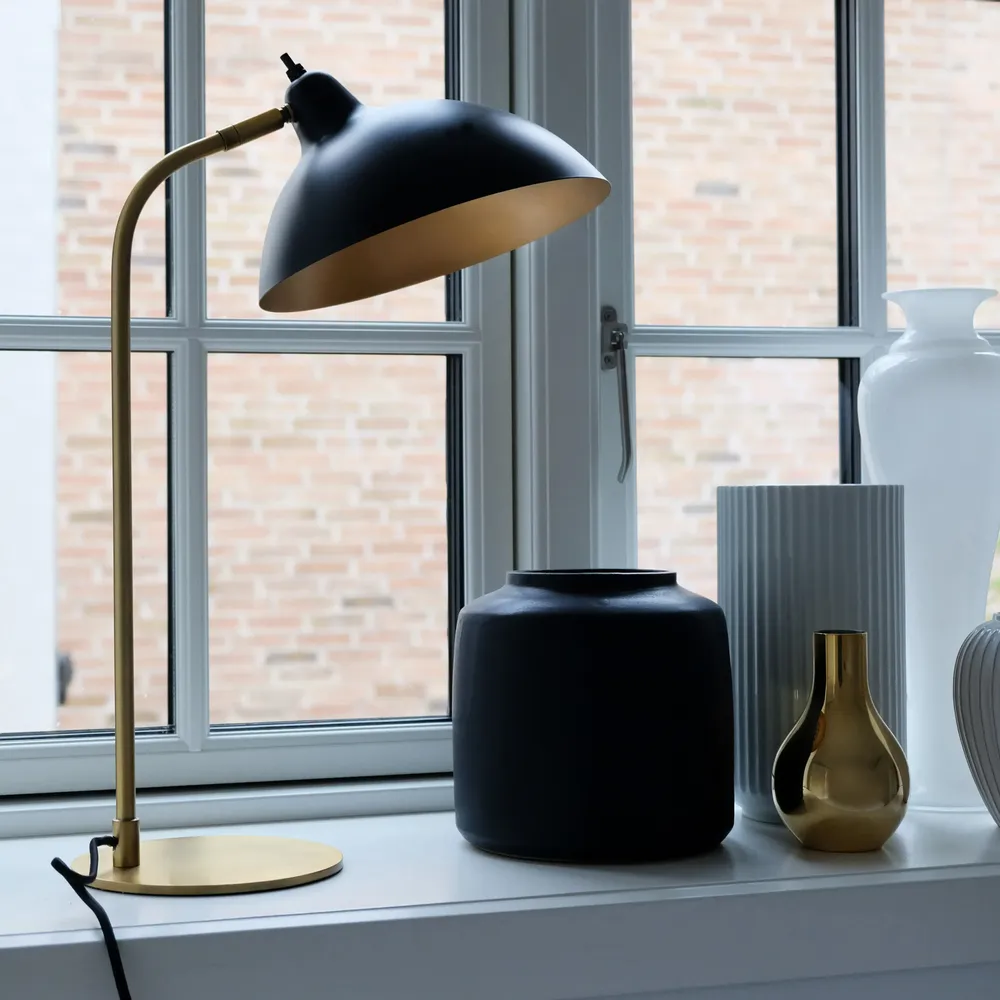 Table lamps - Futura black/ brass table lamp - DYBERG LARSEN