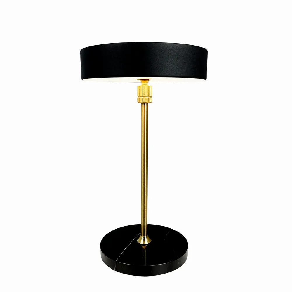 Lampes de table - Lampe de table rechargeable LED MOONLIGHT noire, laiton, marbre - DYBERG LARSEN