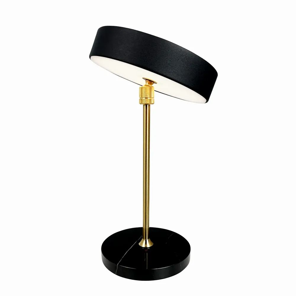 Lampes de table - Lampe de table rechargeable LED MOONLIGHT noire, laiton, marbre - DYBERG LARSEN