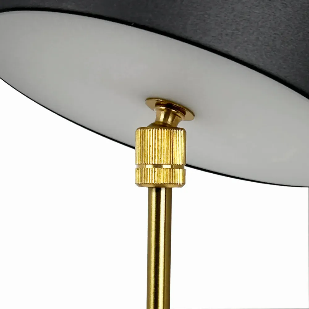 Lampes de table - Lampe de table rechargeable LED MOONLIGHT noire, laiton, marbre - DYBERG LARSEN